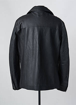 Veste en cuir poches noir MILESTONE homme