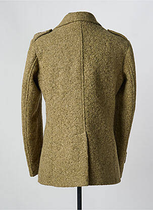 Manteau long tissage chiné sans capuche vert OVER/D homme