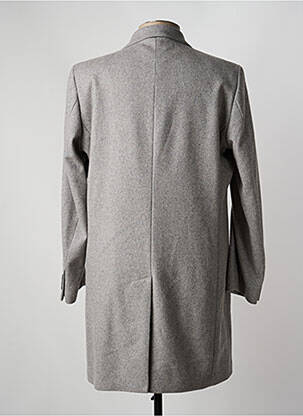 Manteau long tissage chiné sans capuche gris HECHTER STUDIO homme
