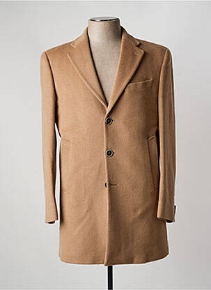 Manteau long epaulette sans capuche beige WOOL AND CASHMERE homme