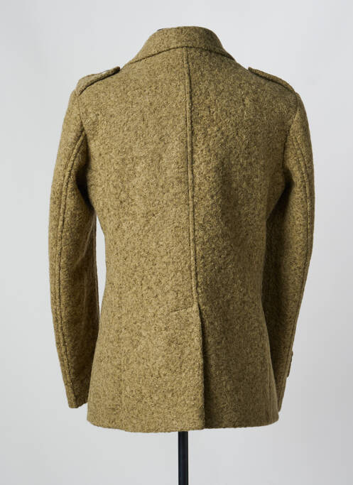 Manteau long tissage chiné sans capuche vert OVER/D homme