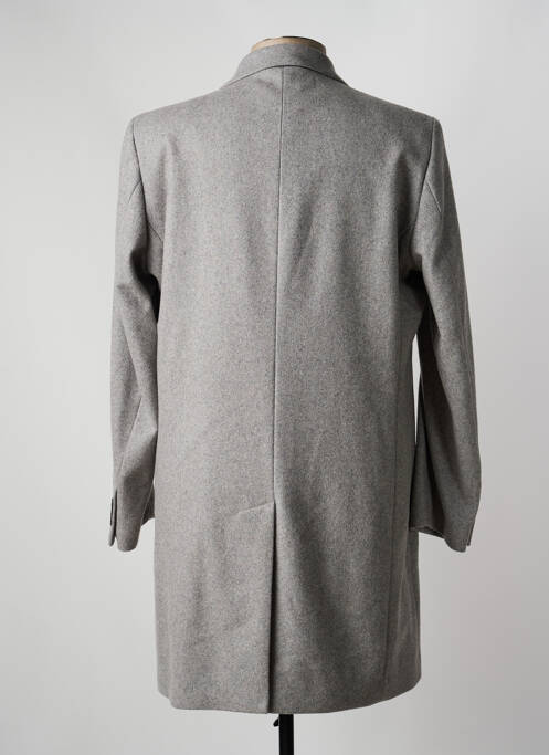 Manteau long tissage chiné sans capuche gris HECHTER STUDIO homme