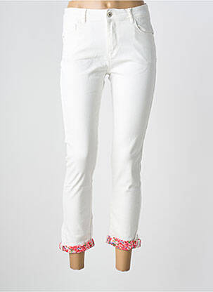 Pantalon 7/8 stretch taille normale blanc MAISON ONADO femme