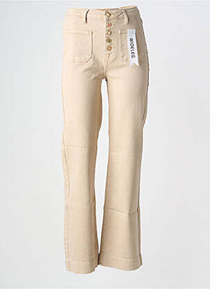 Jeans coupe droite stretch taille normale beige FOLYROSE femme