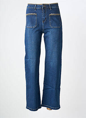 Jeans coupe droite stretch taille normale bleu MAISON ONADO femme