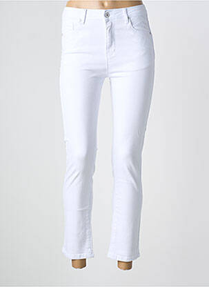 Pantalon 7/8 stretch taille normale blanc VIVID femme