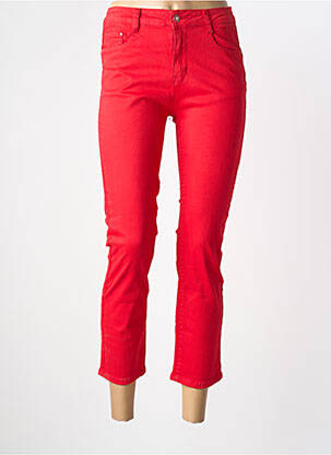Pantalon 7/8 stretch taille normale rouge VIVID femme