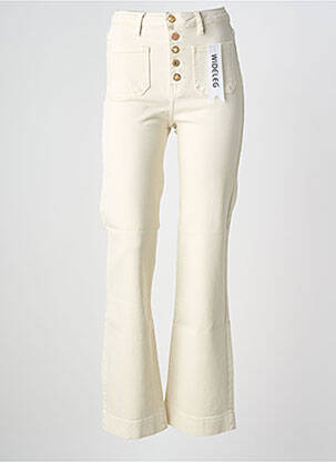 Pantalon flare stretch taille normale beige clair FOLYROSE femme