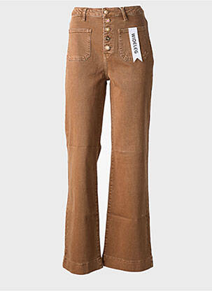 Pantalon flare stretch taille normale marron FOLYROSE femme