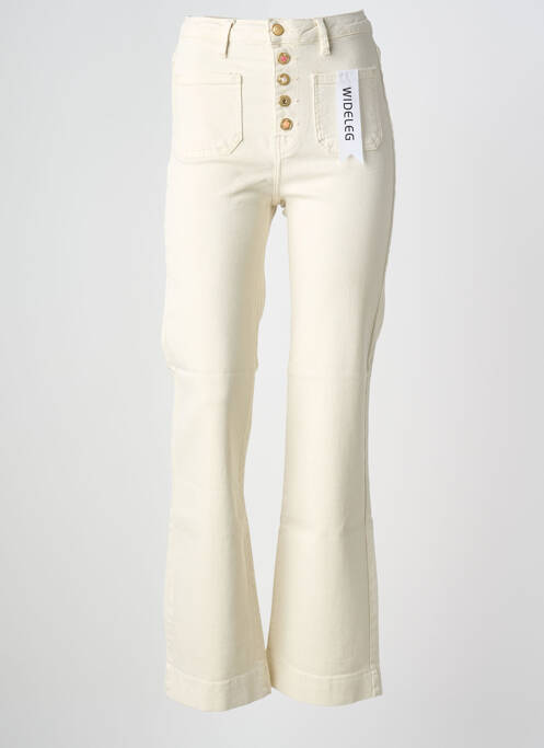 Jeans coupe droite stretch taille normale beige clair FOLYROSE femme