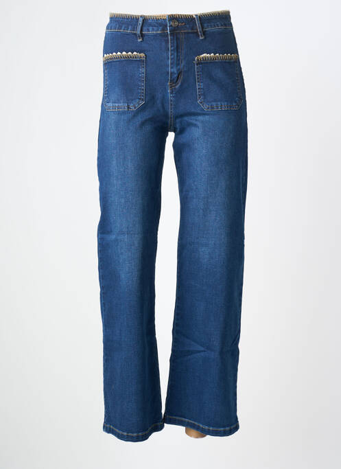 Jeans coupe droite stretch taille normale bleu MAISON ONADO femme