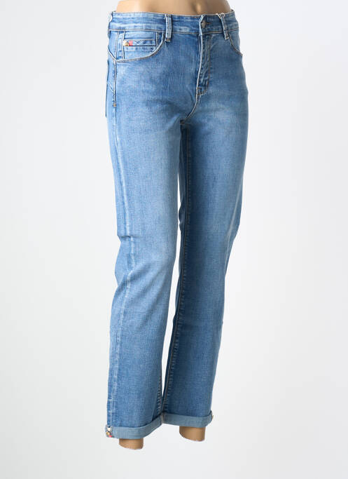 Jeans coupe droite stretch taille normale bleu MAISON ONADO femme