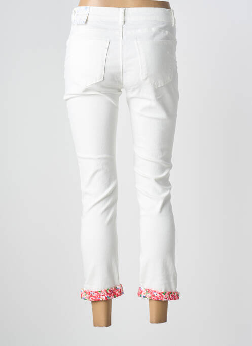 Pantalon 7/8 stretch taille normale blanc MAISON ONADO femme