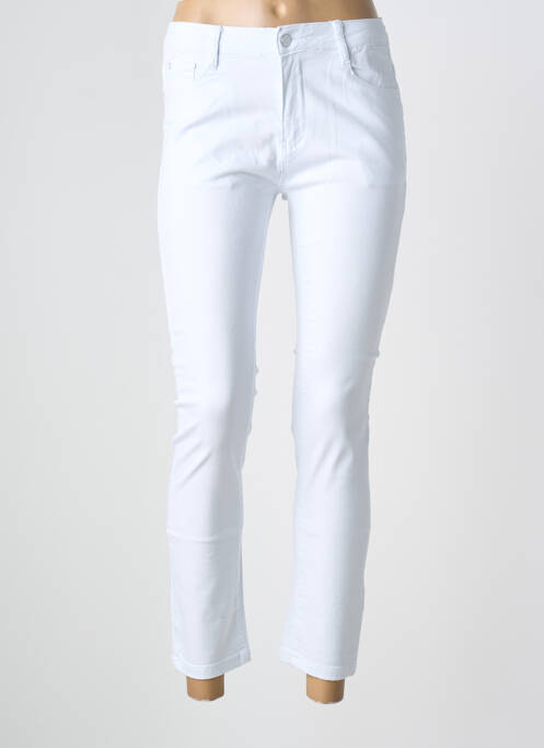 Pantalon 7/8 stretch taille normale blanc MISS FANNY femme
