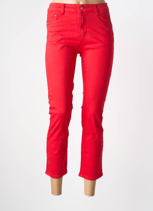 Pantalon 7/8 stretch taille normale rouge VIVID femme