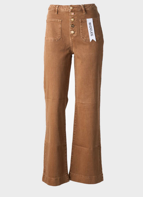 Pantalon flare stretch taille normale marron FOLYROSE femme