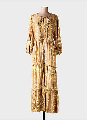 Robe longue manches longues manches longues beige LAST QUEEN femme