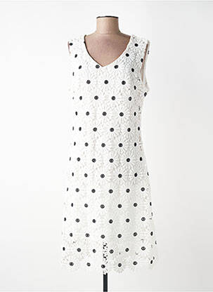 Robe mi-longue imprimé fantaisie sans manche blanc SWEET MISS femme
