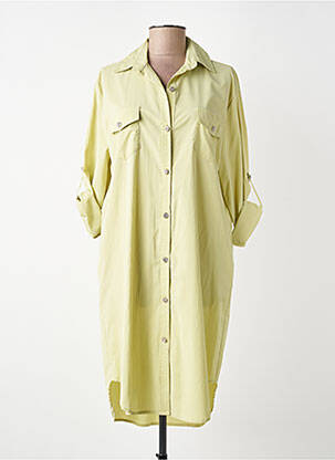 Robe mi-longue manches longues manches longues vert UNIGIRL femme