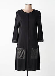 Robe mi-longue manches 3/4 manches 3/4 noir REVD'ELLE femme