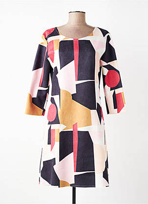 Robe mi-longue manches 3/4 manches 3/4 noir VOYELLES femme