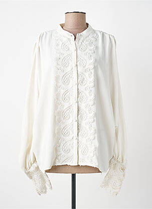 Chemisier coupe fluide manches longues blanc UNIKA femme