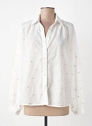 Chemisier coupe droite manches longues blanc VINTAGE DRESSING femme