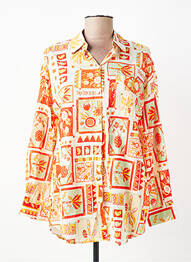 Chemisier imprimé fantaisie manches longues orange MUSY MUSE femme