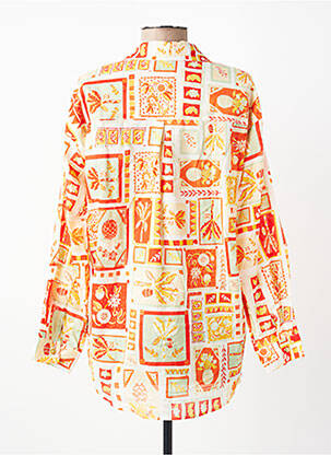 Chemisier imprimé fantaisie manches longues orange MUSY MUSE femme