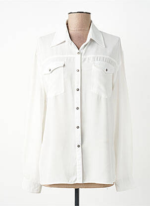 Chemisier coupe fluide manches longues blanc JESSY LINE femme