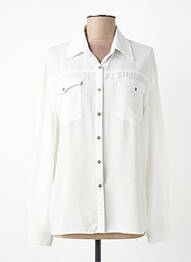 Chemisier coupe fluide manches longues blanc JESSY LINE femme