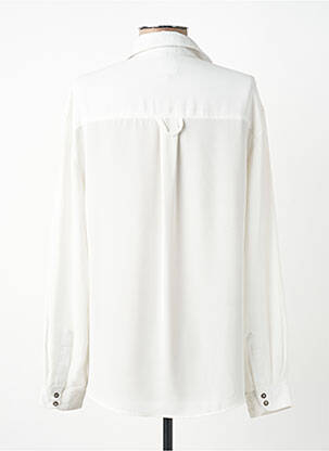 Chemisier coupe fluide manches longues blanc JESSY LINE femme