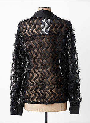Chemisier coupe droite manches longues noir LUCYLUM femme