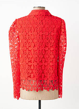 Chemisier coupe droite manches longues rouge L'OLIVE VERTE femme