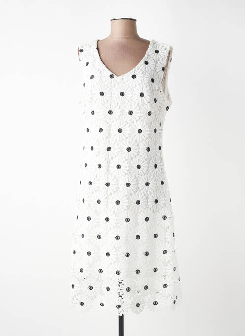 Robe mi-longue imprimé fantaisie sans manche blanc SWEET MISS femme