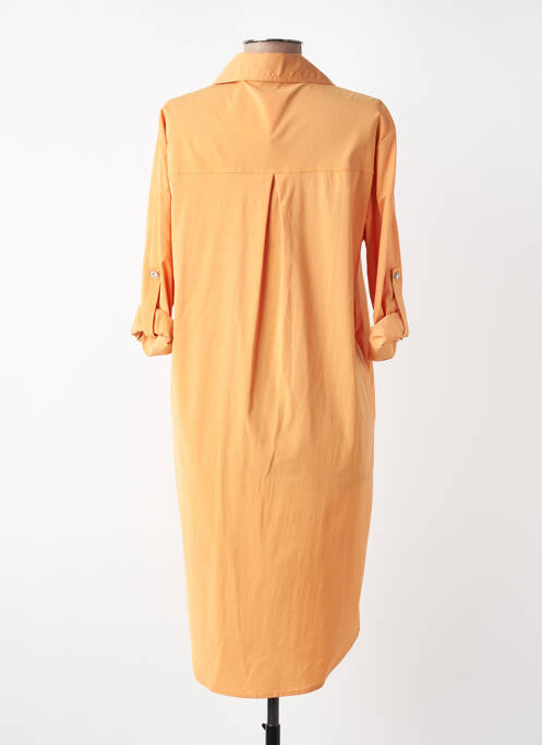Robe mi-longue manches longues manches longues orange UNIGIRL femme