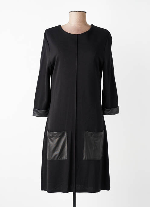 Robe mi-longue manches 3/4 manches 3/4 noir REVD'ELLE femme