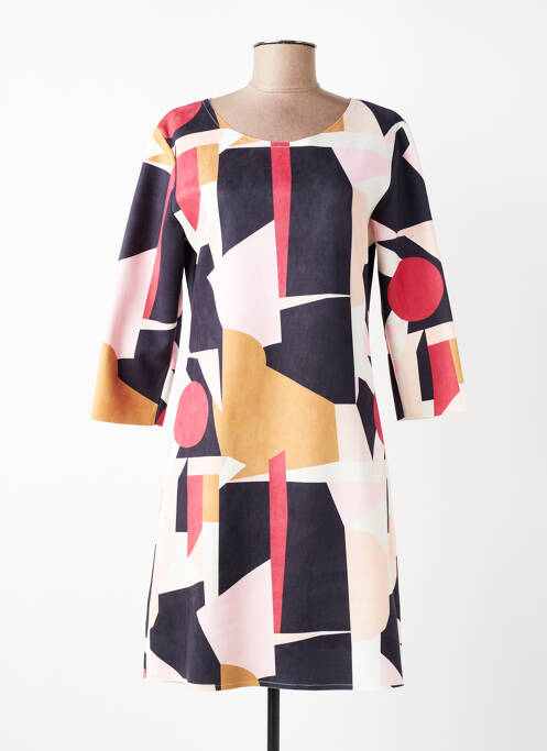 Robe mi-longue manches 3/4 manches 3/4 noir VOYELLES femme