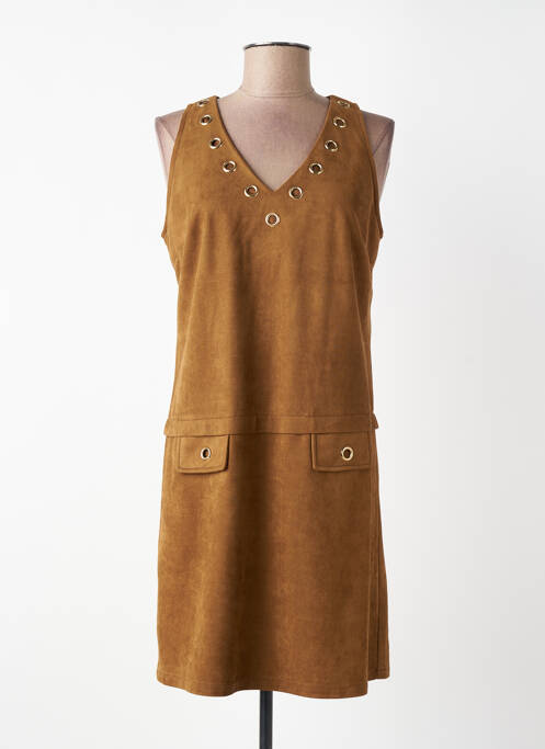 Robe courte sans manche sans manche marron JUS D'ORANGE femme