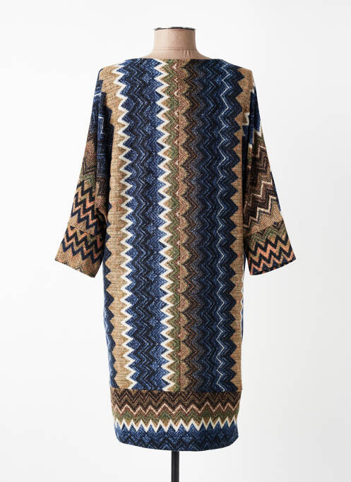 Robe pull col v manches 3/4 bleu FILLE A SUIVRE femme