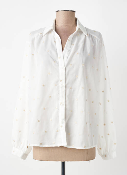 Chemisier coupe droite manches longues blanc VINTAGE DRESSING femme