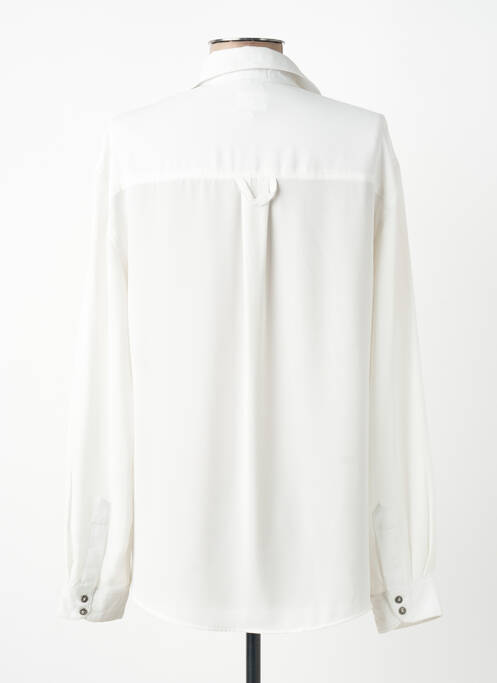 Chemisier coupe fluide manches longues blanc JESSY LINE femme