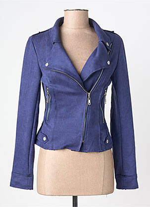 Veste casual tissage suedine bleu AISABELLE femme
