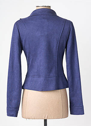 Veste casual tissage suedine bleu AISABELLE femme