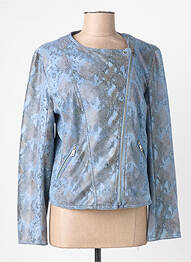 Veste casual col rond bleu FREDA femme