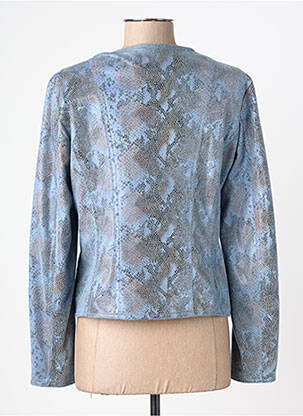 Veste casual col rond bleu FREDA femme