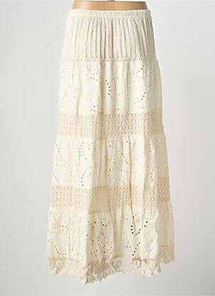 Jupe longue coupe droite beige MONI & CO femme