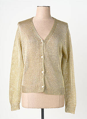 Gilet manches longues coupe cintrée or GOLDEN LIVE femme