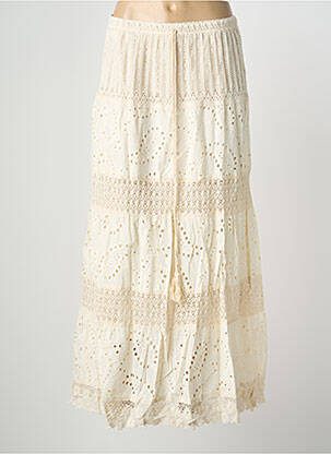 Jupe longue coupe droite beige MONI & CO femme