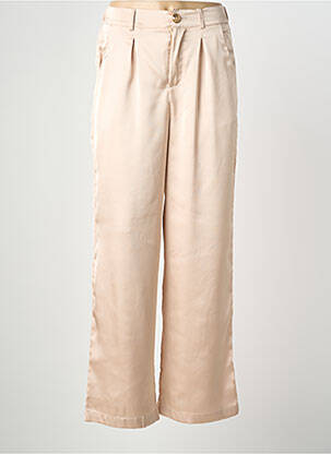 Pantalon large fermeture zippée sous rabat boutonné taille normale beige UNIGIRL femme